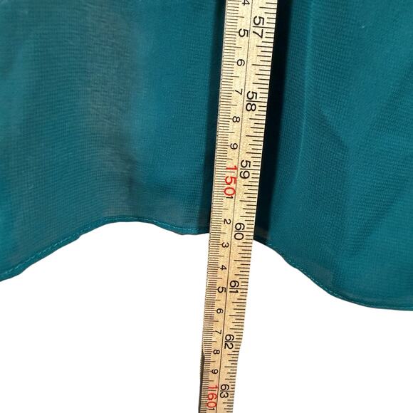 Vera Wang White Collection Gem Style 360531 Teal Ruffle Gown | Bridesmaid 4 - Picture 8 of 11